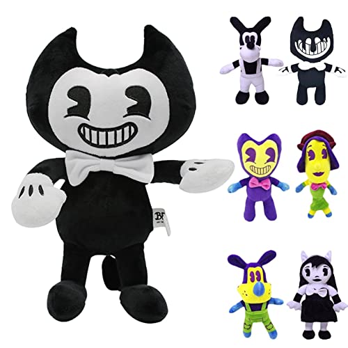 7 pcs Bendy Plush Toy Horror Game Bendy Doll And Ink Machine Stuffed Softtoy Dolls Kids Birthday Gifts,Cute Bendys Plushie Doll,Soft Bendy Ink Machine Horror Game Anime Stuffed Toys for Christmas