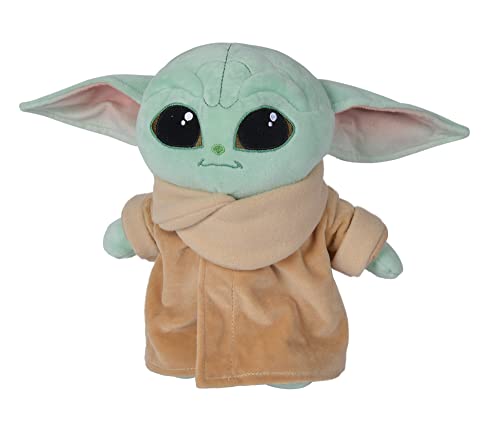 Simba Toys - Peluche Disney Baby Yoda de la Serie The Mandalorian de Star Wars, Incluye Cuna, 100% Original, Apto para Niños y Niñas de todas las Edades - 25 cm