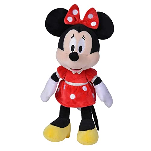 Simba Toys - Peluche Disney Minnie Mouse con Vestido Rojo, Material Suave y Agradable, 100% Original, Apto para Niños y Niñas de todas las Edades - 25 cm